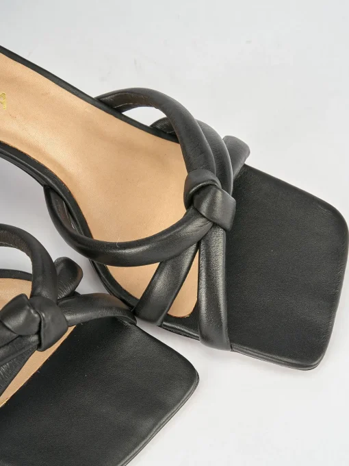 Sandali tacco 6cm pelle nero