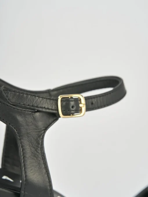 Sandali tacco 10cm pelle nero