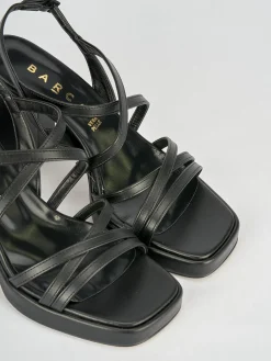 Sandali tacco 8cm pelle nero