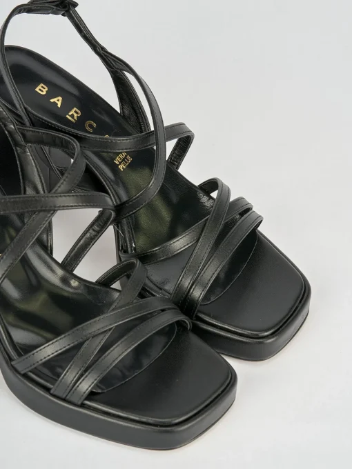 Sandali tacco 8cm pelle nero