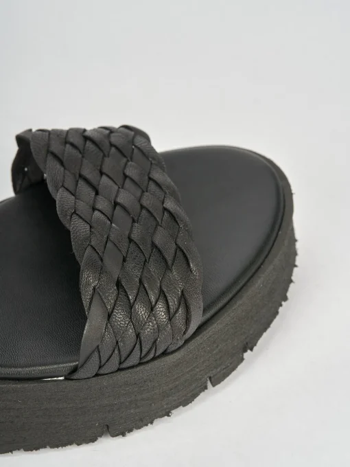 Sandali tacco 1cm pelle nero
