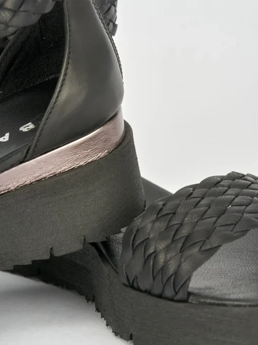 Sandali tacco 1cm pelle nero