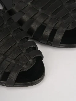 Sandali tacco 1cm pelle nero
