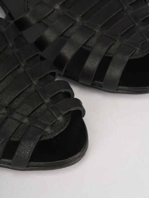 Sandali tacco 1cm pelle nero