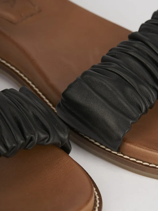 Sandali tacco 1cm pelle nero