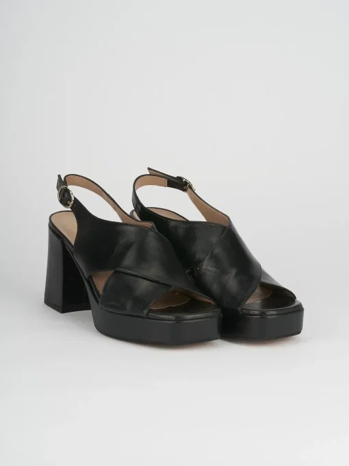 Sandali tacco 9cm pelle nero