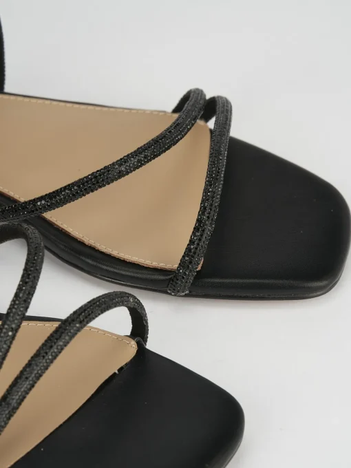 Sandali tacco 1cm pelle nero