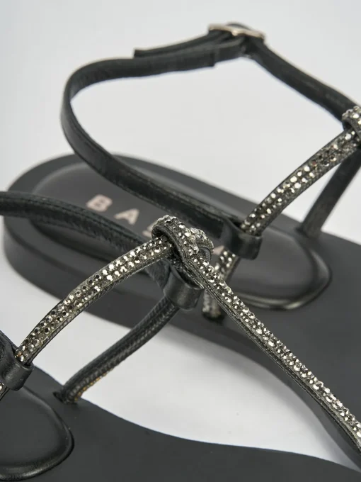 Sandali tacco 1cm pelle nero
