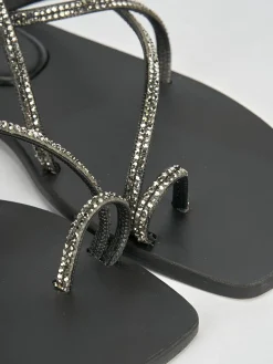 Sandali tacco 1cm pelle nero