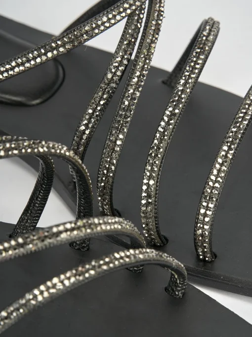 Sandali tacco 1cm pelle nero