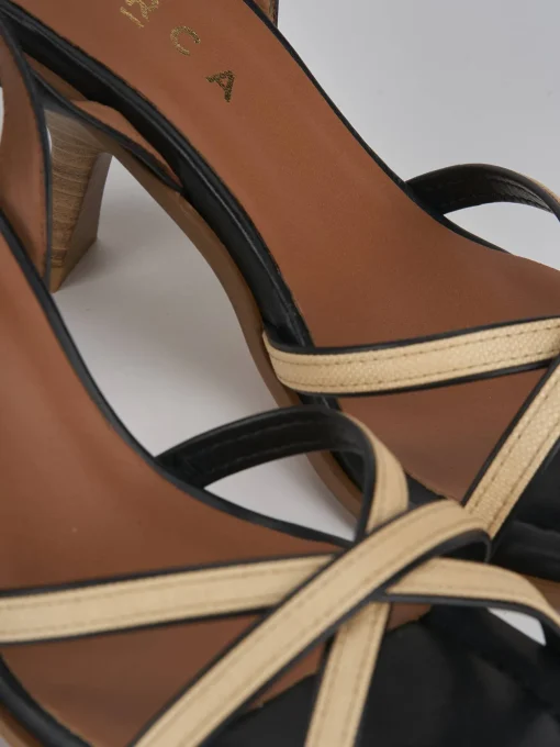 Sandali tacco 8cm pelle nero