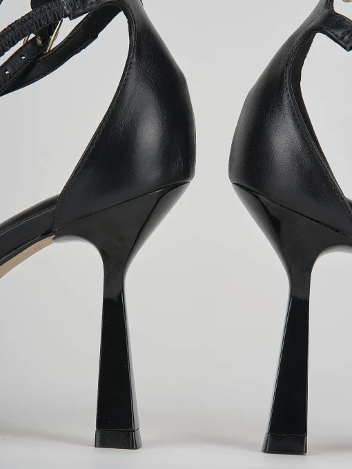 Sandali tacco 9cm pelle nero