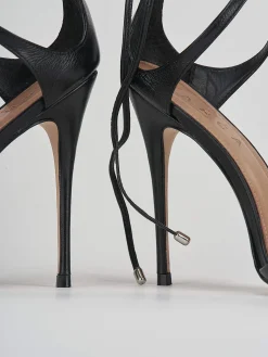 Sandali tacco 11cm pelle nero