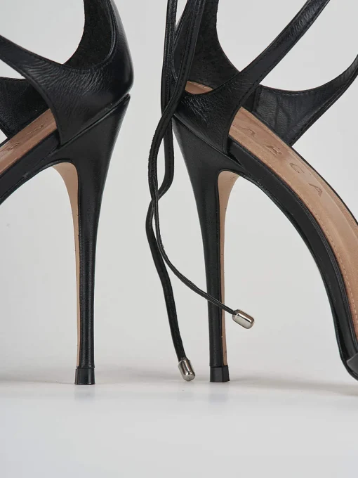 Sandali tacco 11cm pelle nero