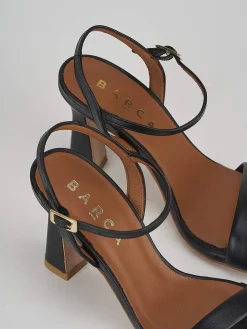 Sandali tacco 8cm pelle nero