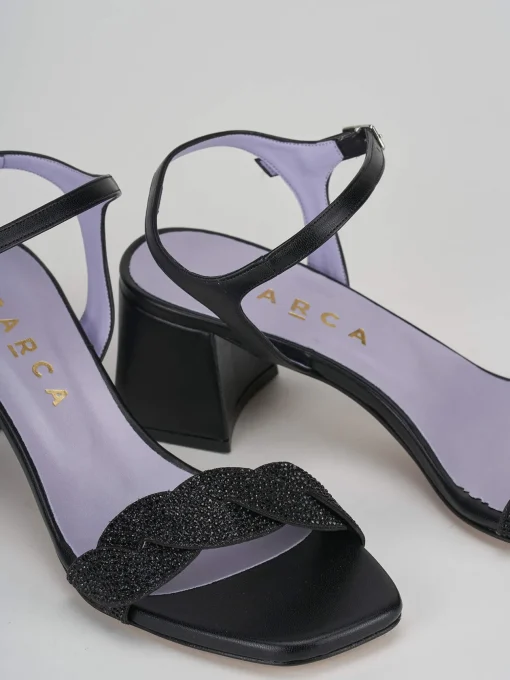 Sandali tacco 5cm pelle nero