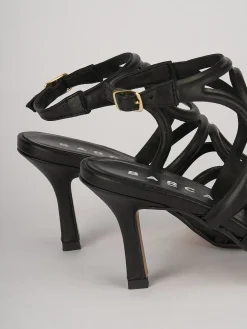 Sandali tacco 6cm pelle nero