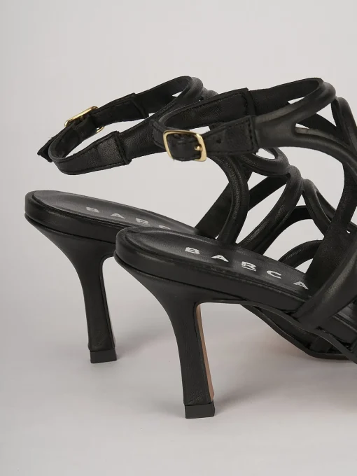 Sandali tacco 6cm pelle nero