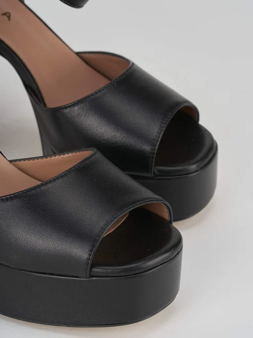 Sandali tacco 11cm pelle nero
