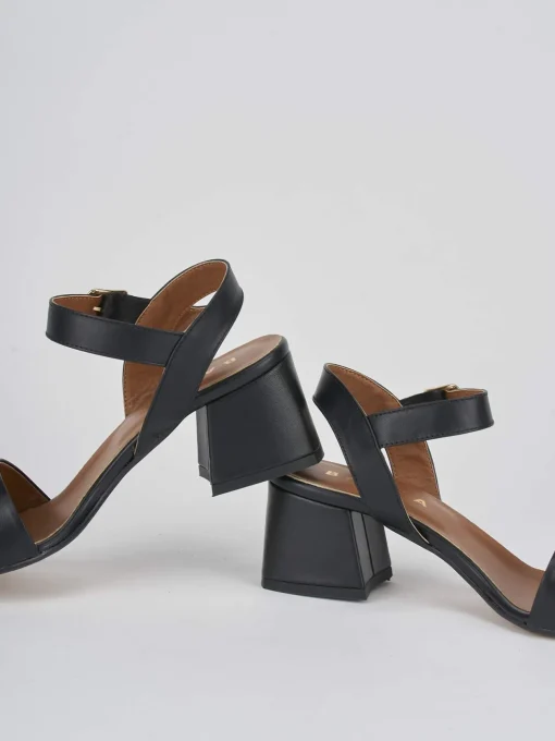 Sandali tacco 5cm pelle nero