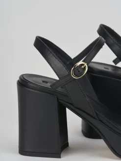 Sandali tacco 8cm pelle nero