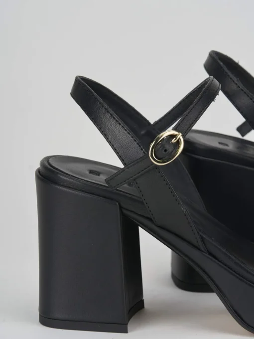 Sandali tacco 8cm pelle nero