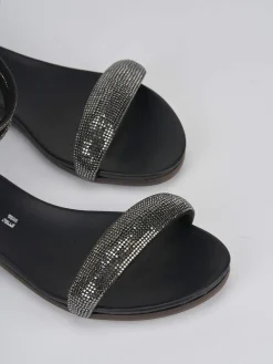 Sandali tacco 1cm pelle nero