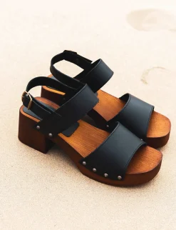 Sandali tacco 5cm pelle nero