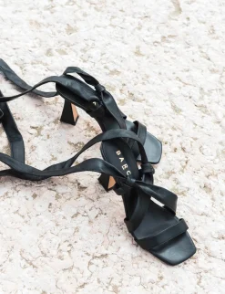 Sandali tacco 9cm pelle nero