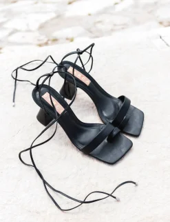 Sandali tacco 8cm pelle nero