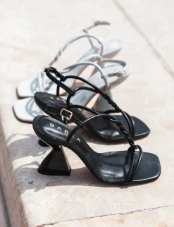 Sandali tacco 10cm pelle nero