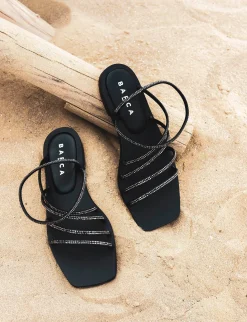Sandali tacco 1cm pelle nero