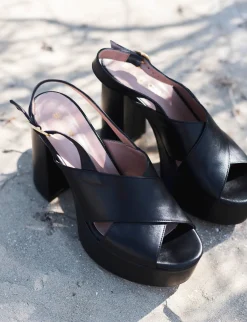 Sandali tacco 11cm pelle nero