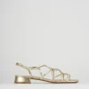 Sandali tacco 2cm pelle oro