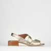 Sandali tacco 3cm pelle oro