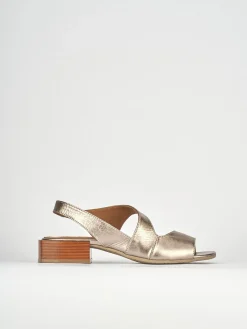 Sandali tacco 3cm pelle oro