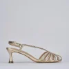 Sandali tacco 5cm pelle oro