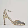 Sandali tacco 9cm pelle oro