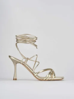 Sandali tacco 9cm pelle oro