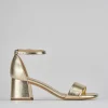 Sandali tacco 6cm pelle oro