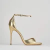 Sandali tacco 11cm pelle oro