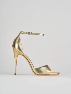 Sandali tacco 11cm pelle oro