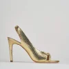 Sandali tacco 9cm pelle oro