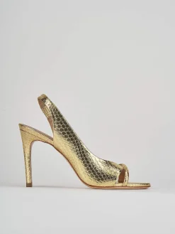 Sandali tacco 9cm pelle oro