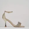 Sandali tacco 8cm pelle oro