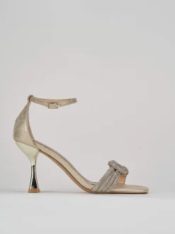 Sandali tacco 8cm pelle oro