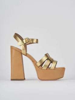 Sandali tacco 11cm pelle oro