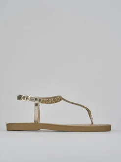 Sandali tacco 1cm pelle oro