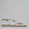 Sandali tacco 1cm pelle oro