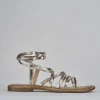 Sandali tacco 1cm pelle oro